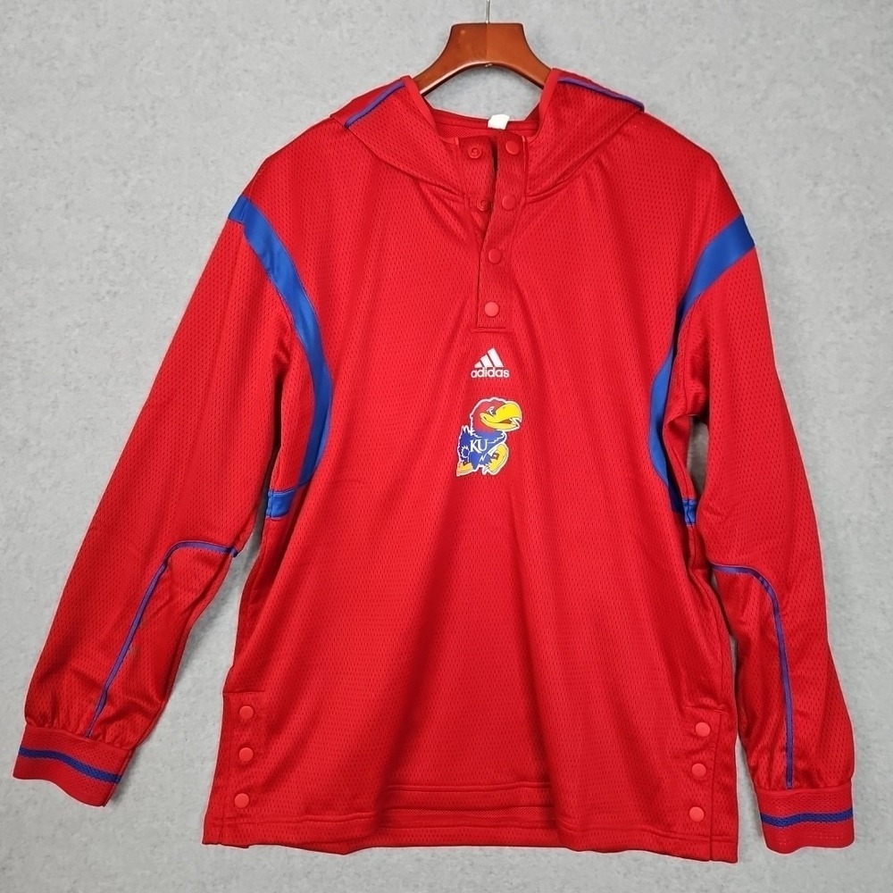 Adidas Team Issued Kansas Jayhawks PE Basketball Shooting Shirt Mens Lg‎ HN7658